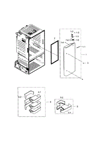 Door Right parts for Samsung Refrigerator RF263TEAEBC/AA / 0001 from AppliancePartsPros.com
