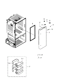 Right Door parts for Samsung Refrigerator RF263TEAESG/AA / 0000 from AppliancePartsPros.com