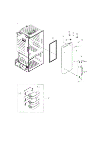 Fridge Door R parts for Samsung Refrigerator RF263TEAESP/AA / 0000 from AppliancePartsPros.com