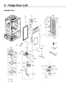 Fridge Door L parts for Samsung Refrigerator RF263TEAEWW/AA / 0004 from AppliancePartsPros.com