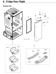 Fridge Door R parts for Samsung Refrigerator RF263TEAEWW/AA / 0004 from AppliancePartsPros.com