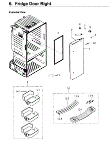 Fridge Door R parts for Samsung Refrigerator RF263TEAEWW/AA / 0003 from AppliancePartsPros.com