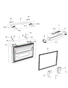 Freezer Door parts for Samsung Refrigerator RF267ACBP/XAA / 0000 from AppliancePartsPros.com