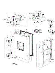 Left Door parts for Samsung Refrigerator RF267ACBP/XAA / 0000 from AppliancePartsPros.com