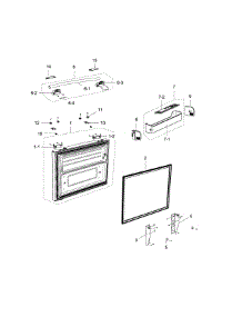 Freezer Door parts for Samsung Refrigerator RF267ACWP/XAA / 0000 from AppliancePartsPros.com