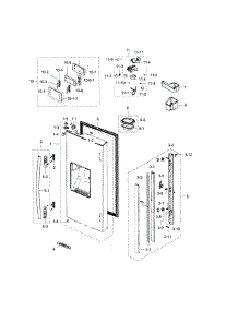 Refrigerator Door L parts for Samsung Refrigerator RF267ACWP/XAA / 0000 from AppliancePartsPros.com