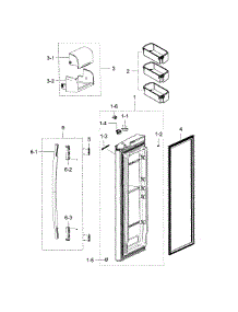Refrigerator Door R parts for Samsung Refrigerator RF267ACWP/XAA / 0000 from AppliancePartsPros.com