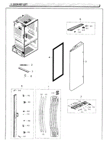 Fridge Door L parts for Samsung Refrigerator RF26HFENDSR/AA / 0003 from AppliancePartsPros.com