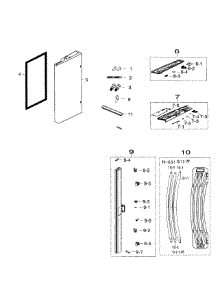 Fridge Left Door parts for Samsung Refrigerator RF26HFENDSR/AA / 0000 from AppliancePartsPros.com