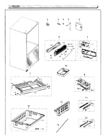 Freezer parts for Samsung Refrigerator RF26HFENDWW/AA / 0001 from AppliancePartsPros.com