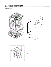 Fridge Door R parts for Samsung Refrigerator RF26J7500WW/AA / 0000 from AppliancePartsPros.com