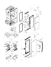 Fridge Door parts for Samsung Refrigerator RF28HDEDBSR/AA / 0010 from AppliancePartsPros.com