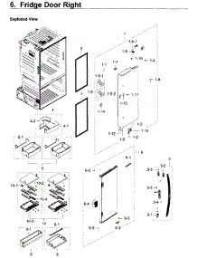 Fridge Door R parts for Samsung Refrigerator RF28HDEDPBC/AA / 0008 from AppliancePartsPros.com