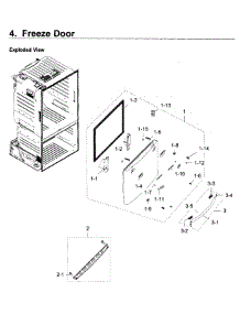 Freezer Door parts for Samsung Refrigerator RF28HDEDPBC/AA / 0004 from AppliancePartsPros.com