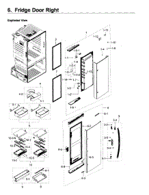 Fridge Door R parts for Samsung Refrigerator RF28HDEDPBC/AA / 0004 from AppliancePartsPros.com