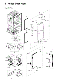 Fridge Door R parts for Samsung Refrigerator RF28HDEDPBC/AA / 0007 from AppliancePartsPros.com