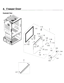 Freezer Door parts for Samsung Refrigerator RF28HDEDPBC/AA / 0006 from AppliancePartsPros.com