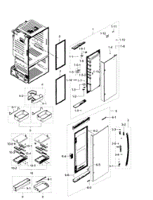 Right Door parts for Samsung Refrigerator RF28HDEDPBC/AA / 0003 from AppliancePartsPros.com
