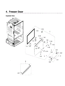 Freezer Door parts for Samsung Refrigerator RF28HDEDPWW/AA / 0006 from AppliancePartsPros.com