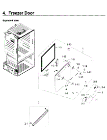 Freezer Door parts for Samsung Refrigerator RF28HDEDPWW/AA / 0008 from AppliancePartsPros.com