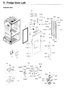 Fridge Door L parts for Samsung Refrigerator RF28HDEDPWW/AA / 0008 from AppliancePartsPros.com