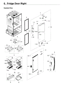 Fridge Door R parts for Samsung Refrigerator RF28HDEDPWW/AA / 0007 from AppliancePartsPros.com