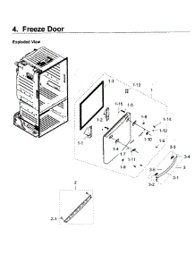 Freezer Door parts for Samsung Refrigerator RF28HDEDPWW/AA / 0005 from AppliancePartsPros.com