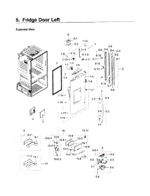 Fridge Door L parts for Samsung Refrigerator RF28HDEDPWW/AA / 0005 from AppliancePartsPros.com