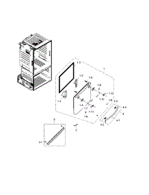 Freezer Door parts for Samsung Refrigerator RF28HDEDTSR/AA / 0002 from AppliancePartsPros.com