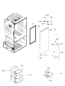 Right Door parts for Samsung Refrigerator RF28HFEDBBC/AA / 0006 from AppliancePartsPros.com