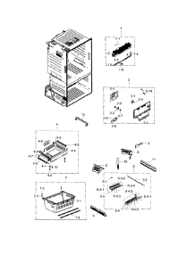 Freezer parts for Samsung Refrigerator RF28HFEDBBC/AA / 0002 from AppliancePartsPros.com