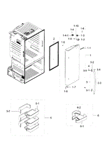 Right Door parts for Samsung Refrigerator RF28HFEDBBC/AA / 0008 from AppliancePartsPros.com