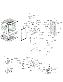 Left Door parts for Samsung Refrigerator RF28HFEDBWW/AA / 0006 from AppliancePartsPros.com