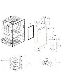 Right Door parts for Samsung Refrigerator RF28HFEDBWW/AA / 0006 from AppliancePartsPros.com