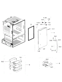 Right Door parts for Samsung Refrigerator RF28HFEDBWW/AA / 0005 from AppliancePartsPros.com