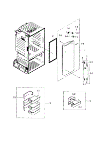 Fridge Door R parts for Samsung Refrigerator RF28HFEDBWW/AA / 0003 from AppliancePartsPros.com