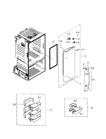 Frdige Door R parts for Samsung Refrigerator RF28HFEDBWW/AA / 0001 from AppliancePartsPros.com