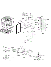 Left Door parts for Samsung Refrigerator RF28HFEDTBC/AA / 0008 from AppliancePartsPros.com