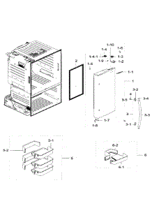 Right Door parts for Samsung Refrigerator RF28HFEDTBC/AA / 0006 from AppliancePartsPros.com