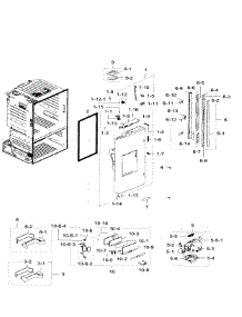 Left Door parts for Samsung Refrigerator RF28HFEDTBC/AA / 0009 from AppliancePartsPros.com