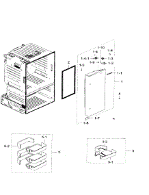 Right Door parts for Samsung Refrigerator RF28HFEDTBC/AA / 0009 from AppliancePartsPros.com