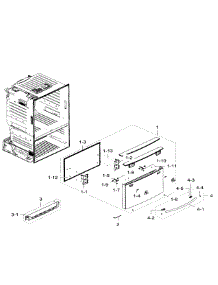 Freezer Door parts for Samsung Refrigerator RF28HFEDTSR/AA / 0009 from AppliancePartsPros.com