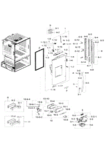 Left Door parts for Samsung Refrigerator RF28HFEDTSR/AA / 0009 from AppliancePartsPros.com