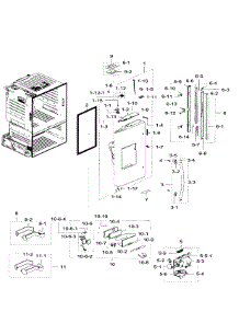 Left Door parts for Samsung Refrigerator RF28HFEDTSR/AA / 0007 from AppliancePartsPros.com