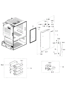 Right Door parts for Samsung Refrigerator RF28HFEDTSR/AA / 0007 from AppliancePartsPros.com