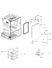 Right Door parts for Samsung Refrigerator RF28HFEDTSR/AA / 0005 from AppliancePartsPros.com