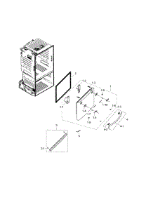 Freezer Door parts for Samsung Refrigerator RF28HFEDTSR/AA / 0000 from AppliancePartsPros.com