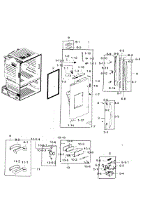 Left Door parts for Samsung Refrigerator RF28HFEDTWW/AA / 0005 from AppliancePartsPros.com
