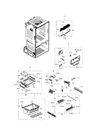 Freezer parts for Samsung Refrigerator RF28HFEDTWW/AA / 0000 from AppliancePartsPros.com