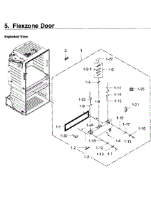 Flexzone Door parts for Samsung Refrigerator RF28JBEDBSG/AA / 0005 from AppliancePartsPros.com